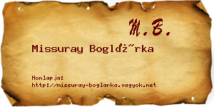 Missuray Boglárka névjegykártya